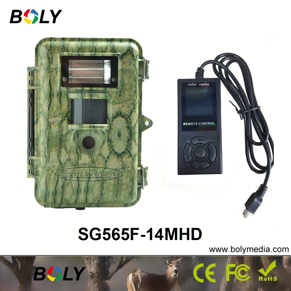 

Boly hunting cameras color pic videos at night SG565F-14MHD 100ft detect range with wired control foto trappola scout cameras