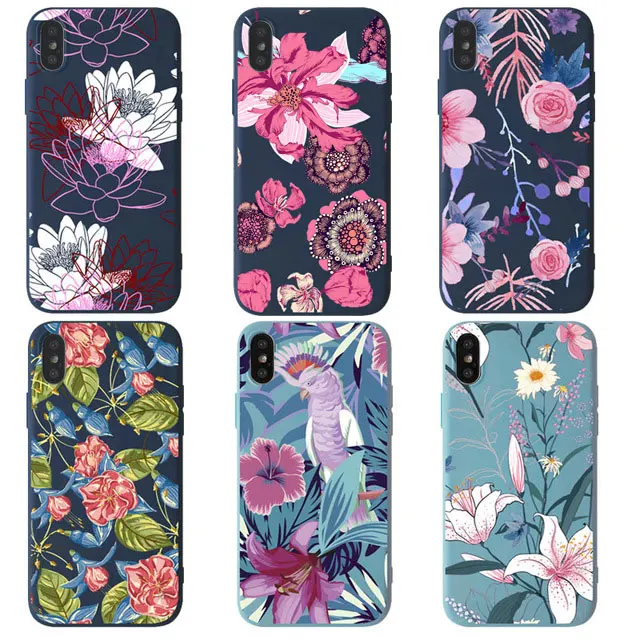 HTMOTXY Цветочные силиконовые чехлы для телефонов iPhone 7 8 Plus X XS Max XR цветочные 10 6 S