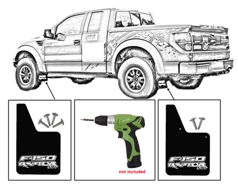 Черные литая брызговики 4 шт. для Ford F150 F 150 Raptor SVT 2009 2014|flaps splash guards|mud flaps guardssplash guard |