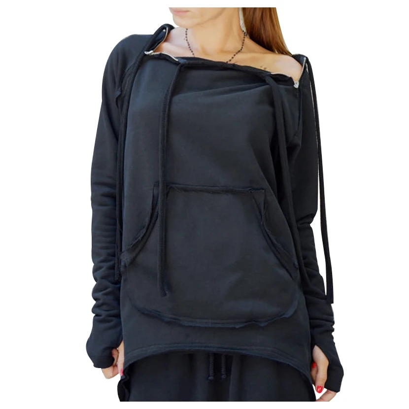 Fashion Hoodies for Women New Arrival Unique Design Zipper Decoration Full Sleeve Autumn