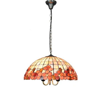 

Mediterranean Stained Glass Tiffany Flowers Pendant Lights E26/E27 European Shells Bar Restaurant Bedroom Hanging Lamps PL614