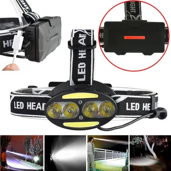

40000lm 8 LED XML-T6 + COB Headlamp Headlight USB Rechargeable Head Torch Lamp Safety & Survival Z0105