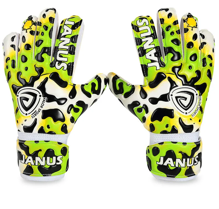 JANUS Детские вратарские перчатки защита пальцев латексные леопардовые футбольные вратарские перчатки Мальчики Футбольная Одежда для девочек вратарские перчатки