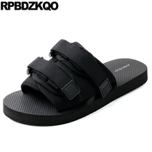 Повседневная водонепроницаемый обувь люди слайды дизайнер домашние тапочки на платформе меш плоские черный мода надевать Мужские сандалии летние наружные