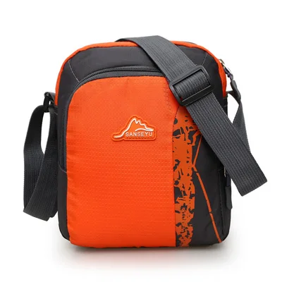 Нейлоновая сумка через плечо ярких цветов, маленькая сумка-мессенджер, легкая и мягкая короткая сумка через плечо в деревенском стиле для женщин - Цвет: Оранжевый
