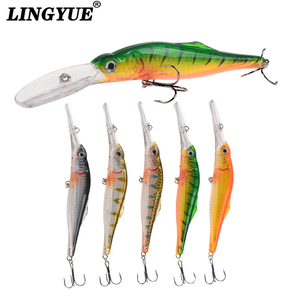 

LINGYUE Retail Box Fishing Lure 16.5cm 25g Big Minnow Bait Isca Artificial Long Lip Wobbler Deep Diving Crankbait For Fishing