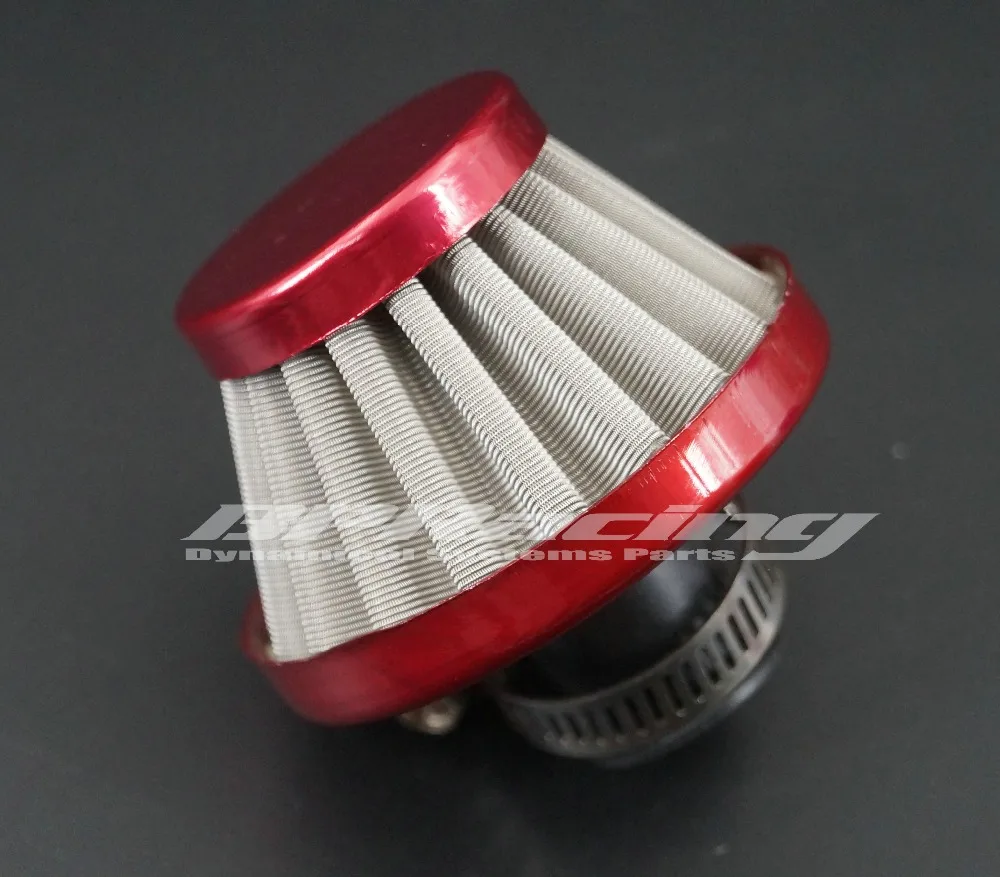 

9mm Air Intake Manifold Crankcase Vent Valve / Valve Breather Intake Round Air Filter Red /silver
