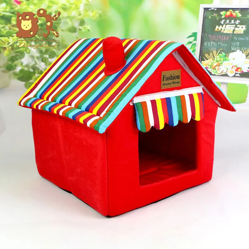 New Pet Small Dog House Folding Portable Cat Striped Hand Wash Bed House Soft Warm Dog Bed Puppy Blanket For Chihuahua Petshop New Pet Small Dog House Folding Portable Cat Striped Hand Wash Bed House Soft Warm Dog Bed Puppy Blanket For Chihuahua Petshop