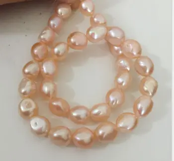 

gorgeous huge 12-13mm south sea baroque gold pink pearl necklace 18inch 925silver