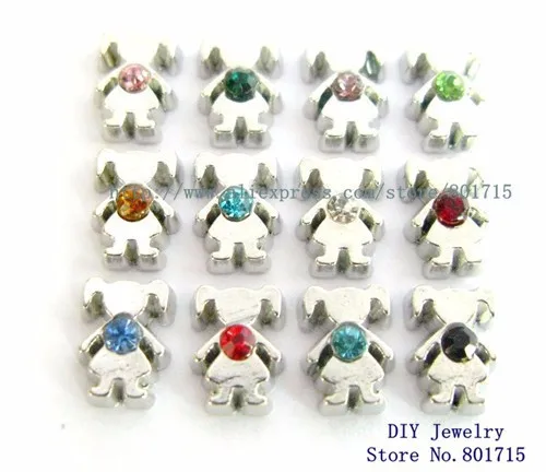 

as gift wholesales 10pcs mix color girl floating locket glass charm fit for floating living memory locket FC432