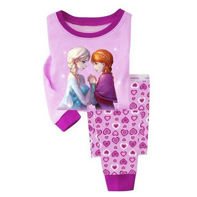 

Baby Girls Pajamas Set Cartoon Princess Elsa Anna Sleepwear Clothing Set Pants Long Sleeve Tee Kids Girls Nightwear Children