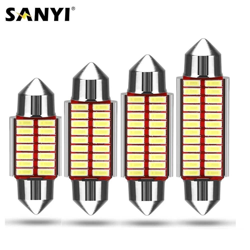 2 шт. высокое качество 31 мм 36 39 41 C5W C10W яркая 4014 SMD светодиодная гирлянда Canbus без