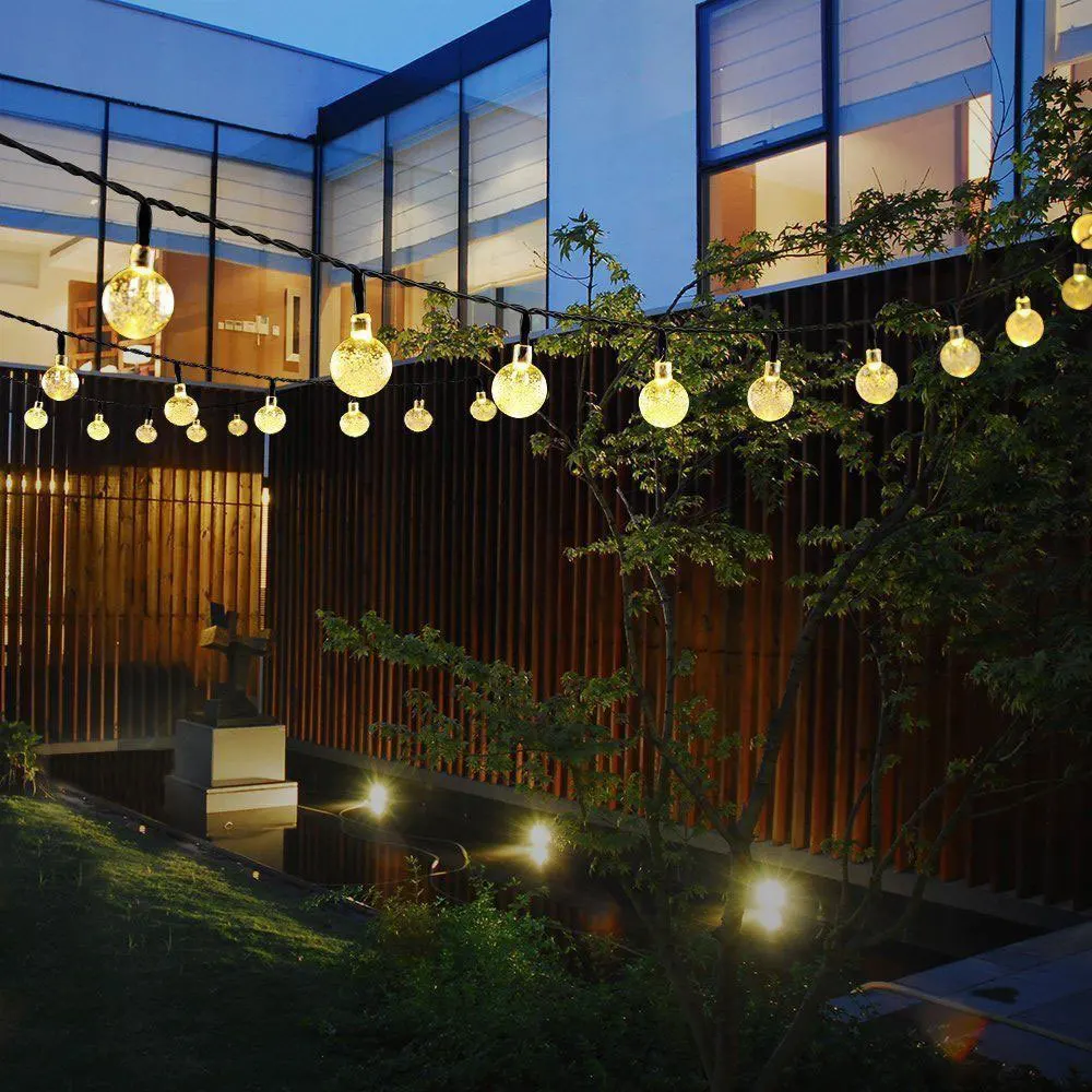 

20ft 30 LED Crystal Ball Solar Powered WorldSky Brand Most Popular Globe Fairy Lights for Outdoor Garden Christmas Decoration