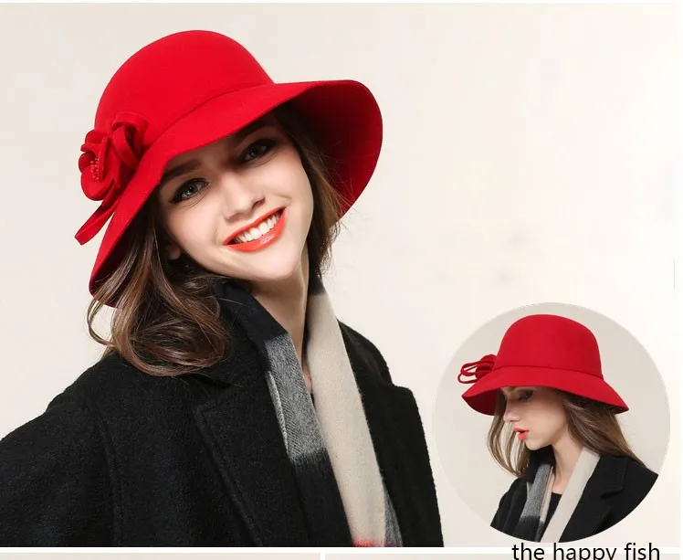Charming Fedoras ! Women Fedora Hat for Woman Fedora Hats Wide Brim Fedora hat Women Wool  Fedoras Flora (22)