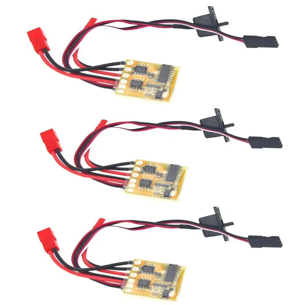 

F05427-3 3Pcs 9G RC 10A Brushed ESC Two Way Motor Speed Controller No Brake For 1/16 1/18 1/24 Car Boat Tank