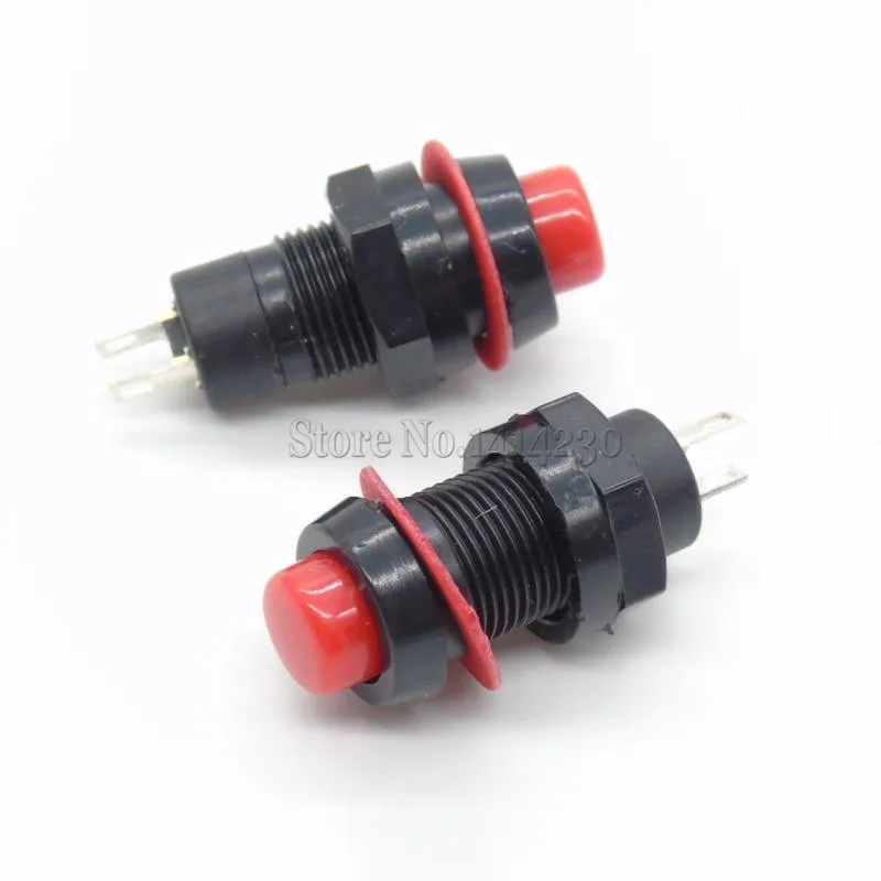 

10Pcs 10mm Round Miniature Push Button Switch DS-211 Self-locking Power Switch Red