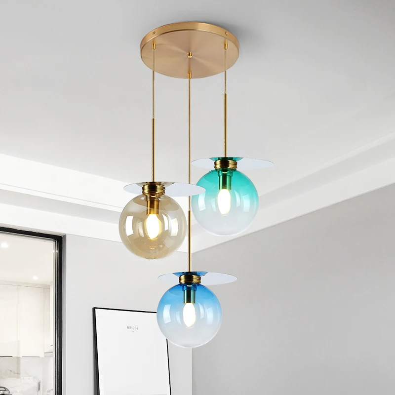 Nordic Style Colorful Glass Chandeliers Modern Simple Foyer Nordic Style Colorful Glass Chandeliers Modern Simple Foyer Restaurant Macaron Stained Light Luxury E14 Led Pendant Lamp In From Lights