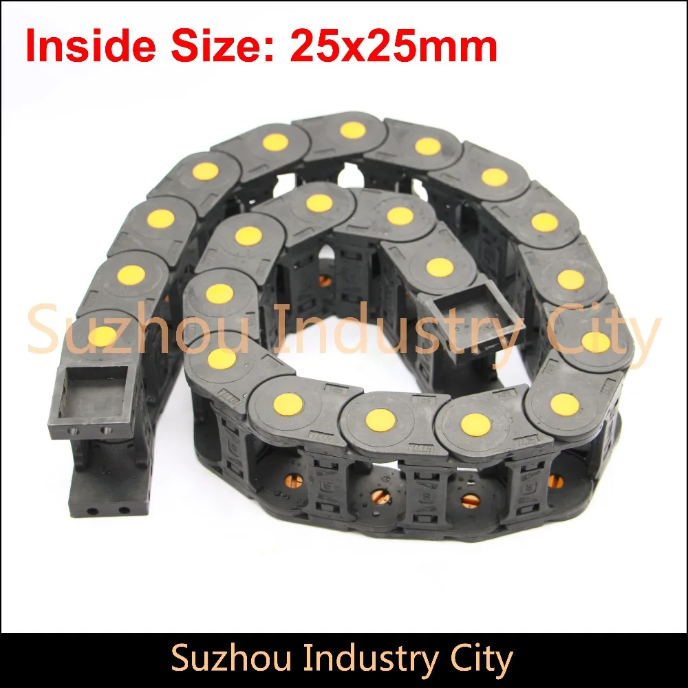 

Series 25 x 25mm 38mm 50mm 57mm 77mm 103mm length L1000mm Nylon Drag Chain Wire Carrier with end connectors plastic towline !