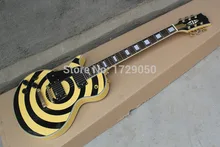 Chinese musical Instruments Factory custom 2015 New Left Handed Custom Zakk Wylde EMG Pickups Yellow Electric Guitar 412