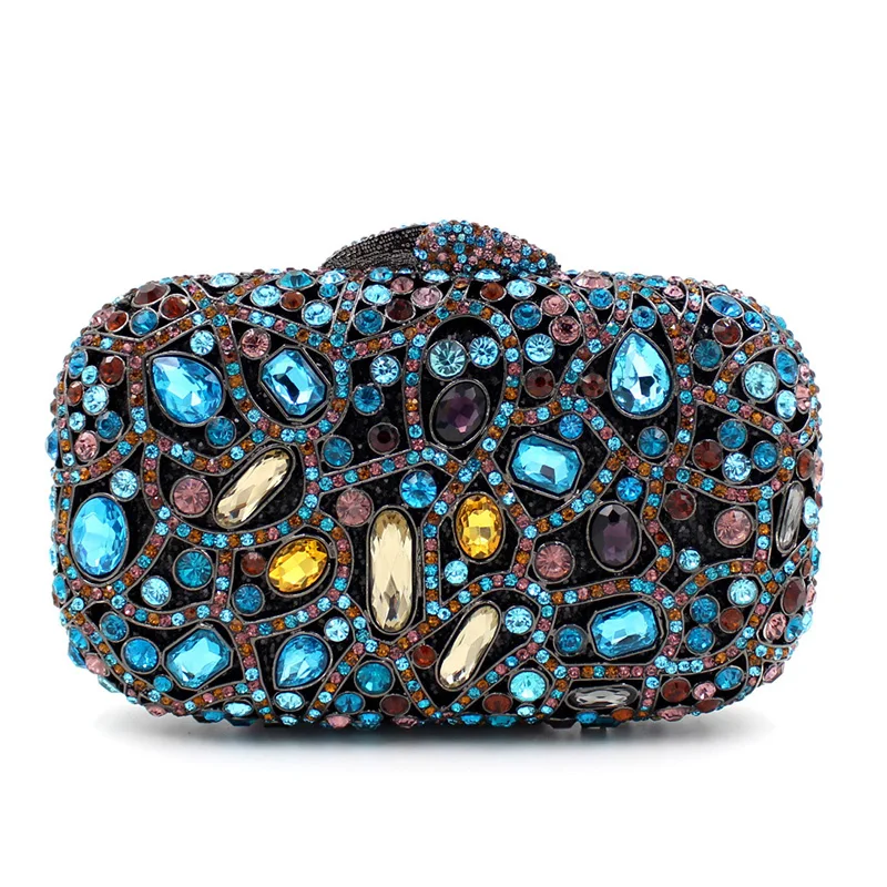 

Women Luxury Rhinestone Clutch Evening Bags Ladies Crystal Wedding Purses Dinner Party Bag 4 colors