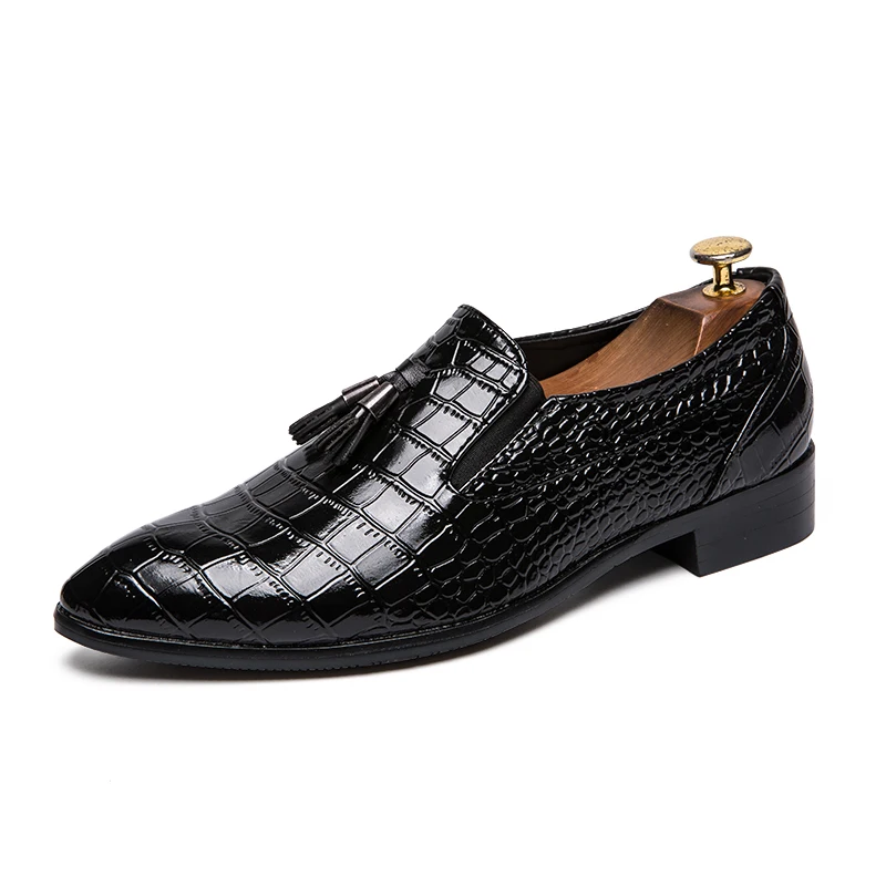 fashion snake skin leather shoes men luxury brand designer fish dress male footwear wedding italian brogue oxford shoes for men (1)
