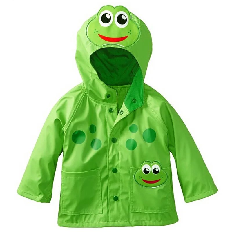 New Fashion Cute Kids Girls Cartoons Wind Rain Jacket Hooded Long Sleeve Windbreak Girl Waterproof Jacket Outwear Raincoat 2-6Y wool pea coat Outerwear & Coats