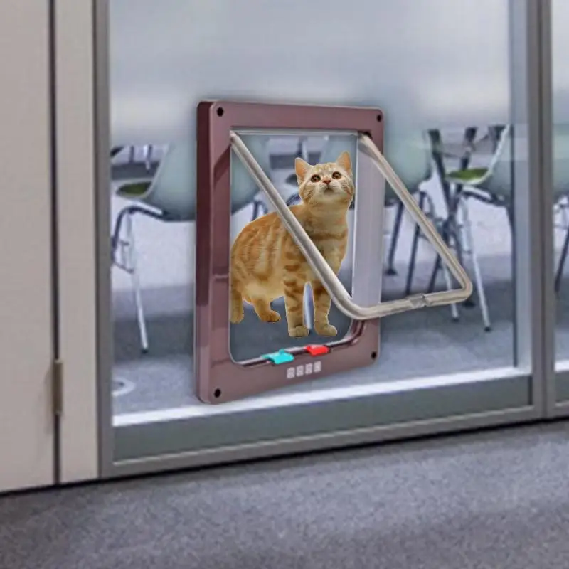 4 способа Запираемые собаки кошки безопасности лоскут дверь котенок щенок домашних животных пластиковые ворота для собаки кошки щенка ворота товары для домашних животных