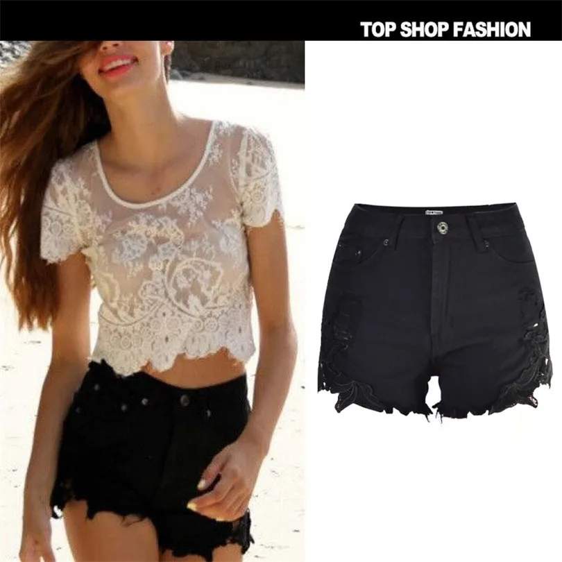 Liva girl Hot hot ladies side explosion spot size of Bohemia Black Lace tailor fashion sexy