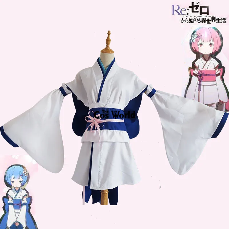 Кимоно Re Zero для косплея юката горничная Hajimeru Isekai Seikatsu Ramu RAM Remu REM наряд в стиле