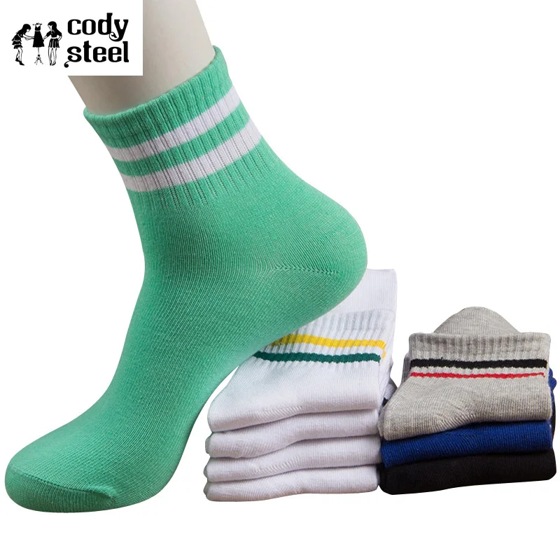 Для женщин хлопковые носки модные носки с двумя полосками Женская мода носки каждодневные удобные женские Бизнес носки 5 пар/лот = 10 шт