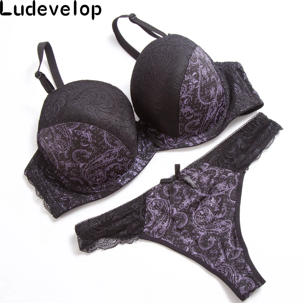 Ludevelop Lady Sexy Women Bra Set Plus size Floral Lace Bralette Briefs Set Elegant Thin cup Bra Underwear Women Lingerie Set Ludevelop Lady Sexy Women Bra Set Plus size Floral Lace Bralette Briefs Set Elegant Thin cup Bra Underwear Women Lingerie Set