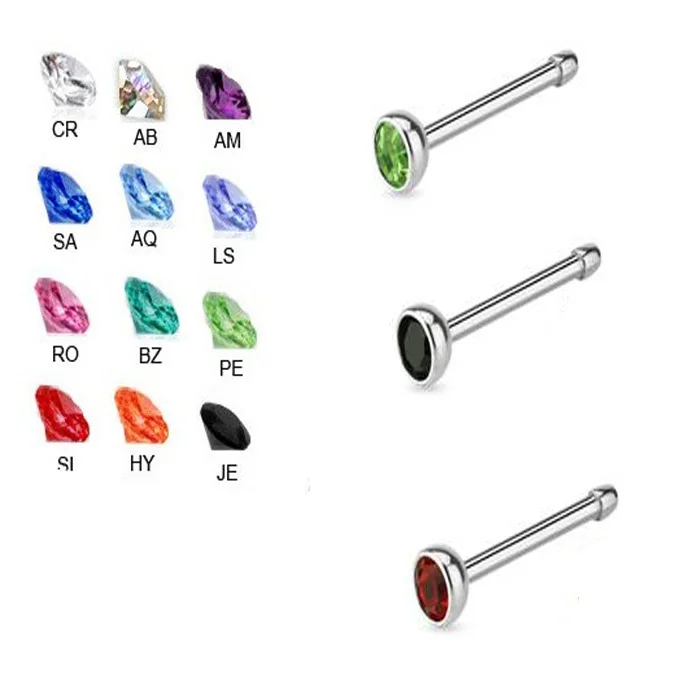 21PCS 18G 20G 22G 316L Stainless Steel Nose Rings
