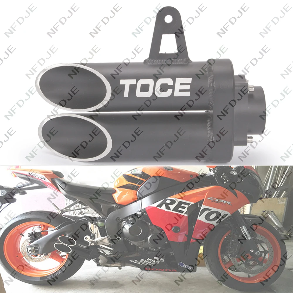 

36-51mm de Alta qualidade Universal Motocicleta silenciador de escape Duplo tubo de Escape Silencioso para toce para toce zx10r