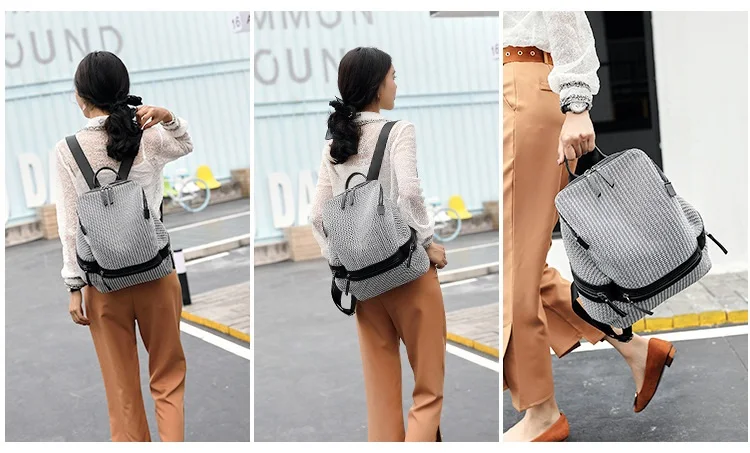 Breathable grid Women Backpack Large Capacity School Bags for Teenage Girls anti theft backpack for travelling female Shoulder Bags (16)