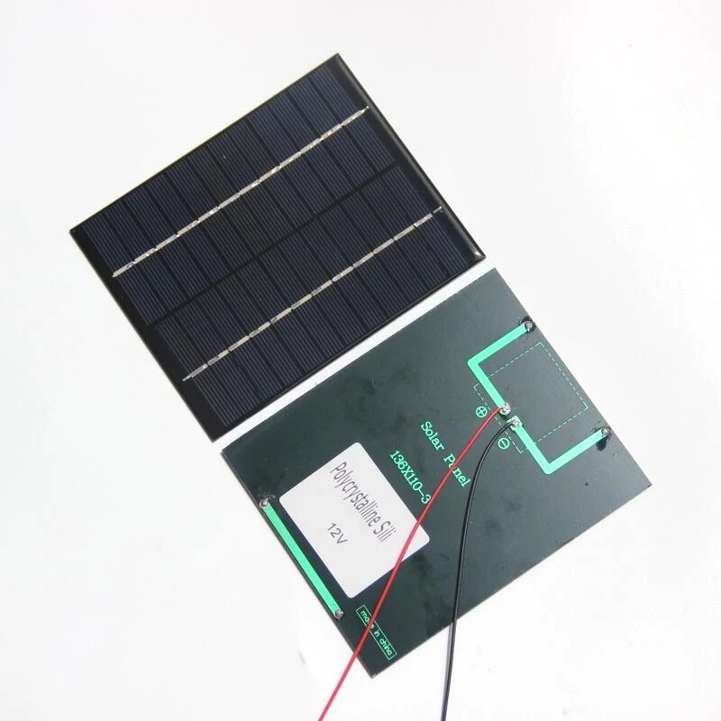 BUHESHUI 2W 12V Epoxy Solar Panel With Cable Solar Cell DIY Solar
