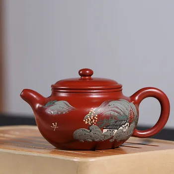 

quality goods by manual undressed ore dahongpao mud painting style of the ancients pot of kung fu tea tea set