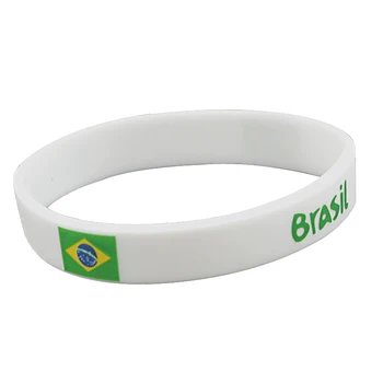 

100pcs Brasil flag silicone wristband bracelet free shipping