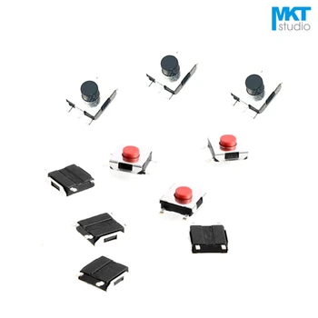 

100Pcs SMD Red/Black Button 4 Pins 6*6*2.5/2.7/3.1/3.4/3.7/4.3/5/5.5mm Micro Push Button Tactile Tact Momentary Switch