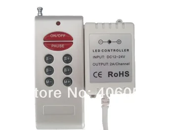 

10set/lot wholesale plastic shell DC12V - 24V rf 8 key wireless remote controller for led strip