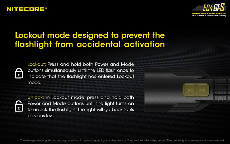 NITECORE EC4GTS тактический фонарь комплект Cree XHP35 HD max 1800 люмен прожектор луч бросок 396 м Открытый Ручной фонарь