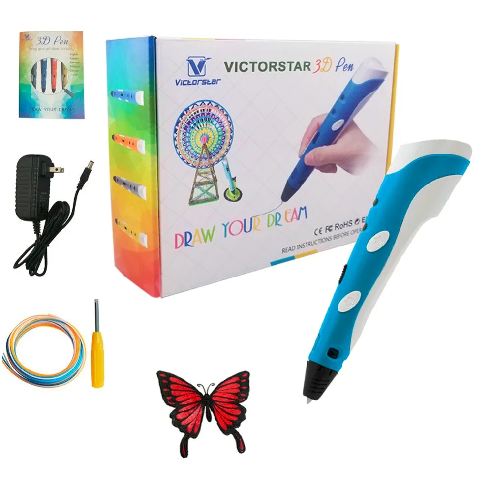 

3D Printing Pen with Screwdriver / Using Military Motor / VICTORSTAR RP100A for 3D drawing / Compatible ABS & PLA Filament
