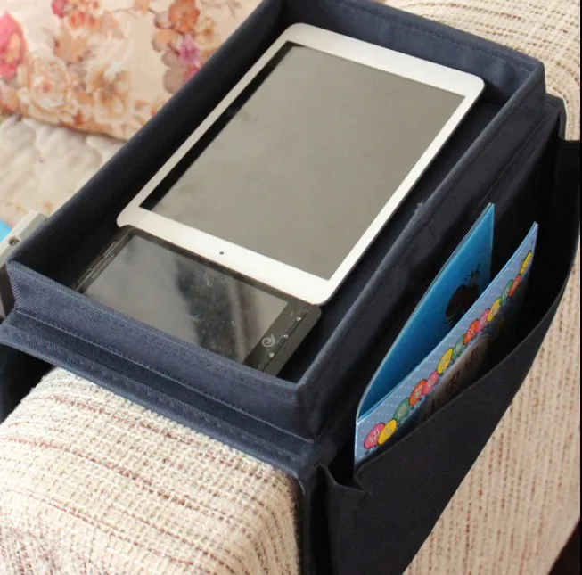 Us 7 93 New 6 Pockets Sofa Remote Control Table Top Holder Organizer Traypouch Multilayer Arm Rest Chair Settee Couch Novelty In