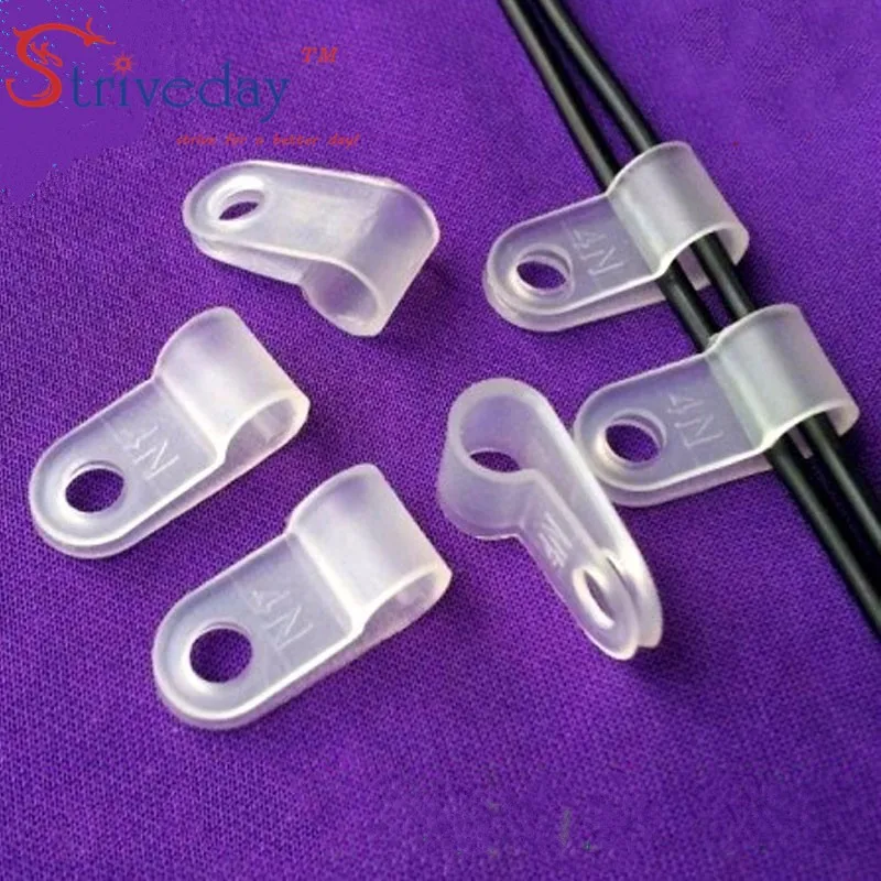 

1000pcs/lot White Wiring Accessories Type R Line deduction Type R Line Card Clamps 4N Beam Clamps 6.4MM Cable Clips