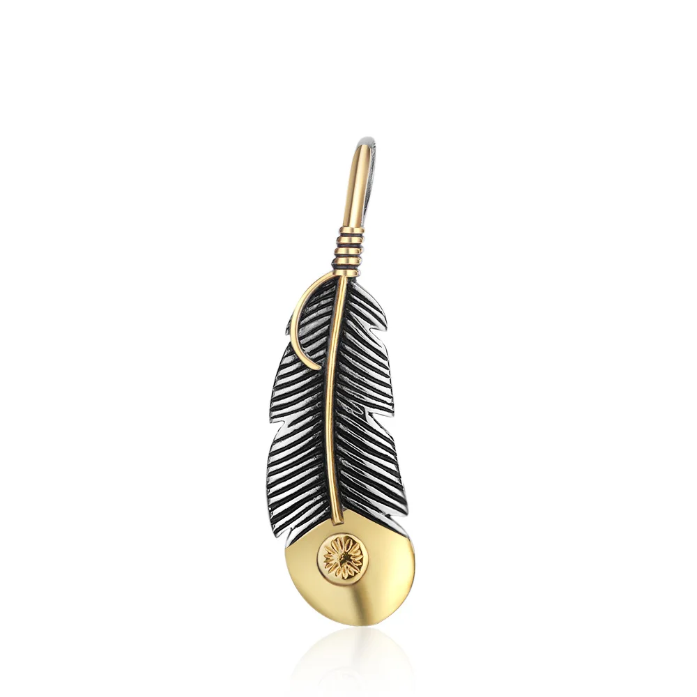 

Fashion Jewelry Accessories Stainless Feather Pendant Titanium Steel Necklace Pendants