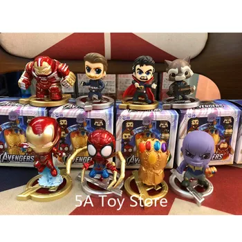 

8Pcs/Lot Avengers 3 Infinity War Thanos Doctor Strange Hulkbuster Iron Spider Iron Man Rocket Raccoon PVC Action Figure Set Toy