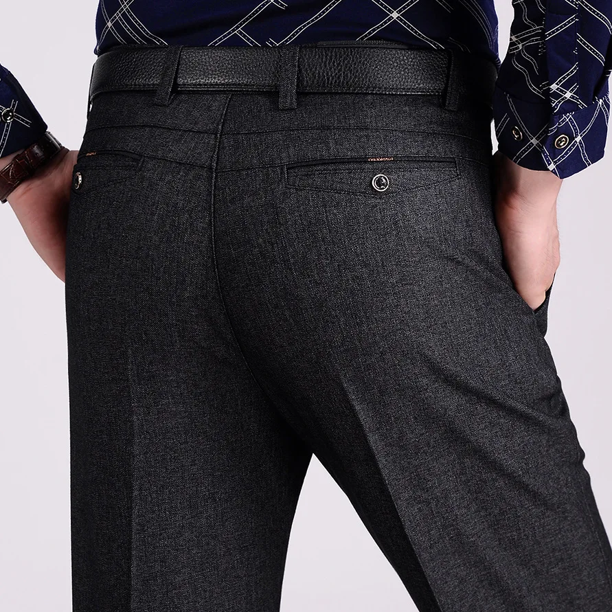 Mens Pants Suit Size 39=44 Autumn Winter Thick Dress Pants For Men Fashion Classical Trousers Work Pant flat Business suit pants