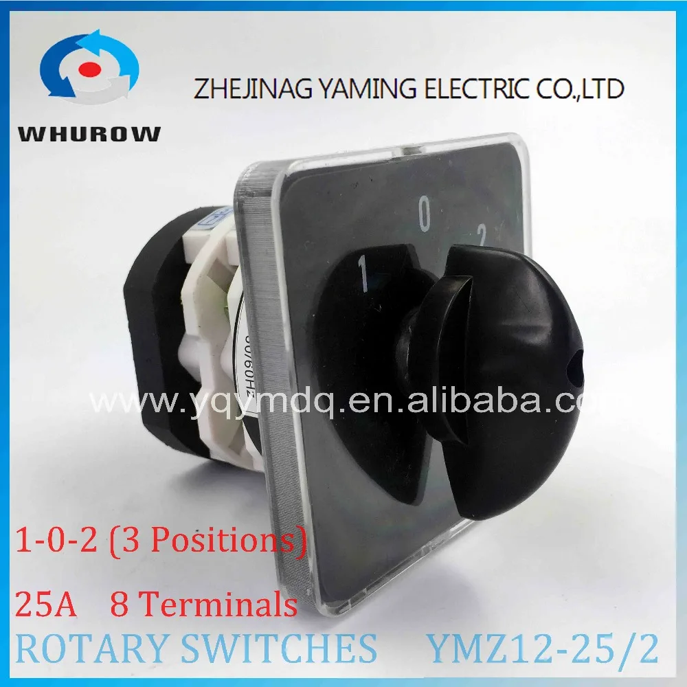 Rotary switch knob 3 position YMZ12 25/2 universal combination manual