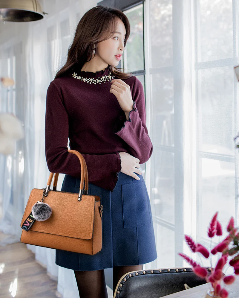 Women Handbag Solid Fur Soft Crossbody Shoulder Bag Female Bolsa Feminina Ladies Messenger Bags Fashion Pu Leather Tote SS7196 (8)