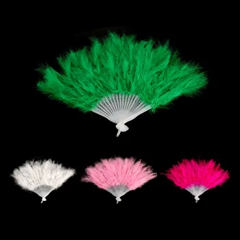 

5pcs Nice Feather Fan For Dance Props Hand Goose Feather Folding Fan Wedding Wonderful Colorful Choose