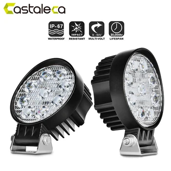 

Castaleca 27W LED work light super bright Offroad Car Top Work LightBar spotlight Driving fog Lamp for 12v 24v Vehicle Warranty